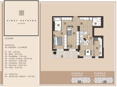Apartament 3 camere | Pipera First Estates | Mobilat